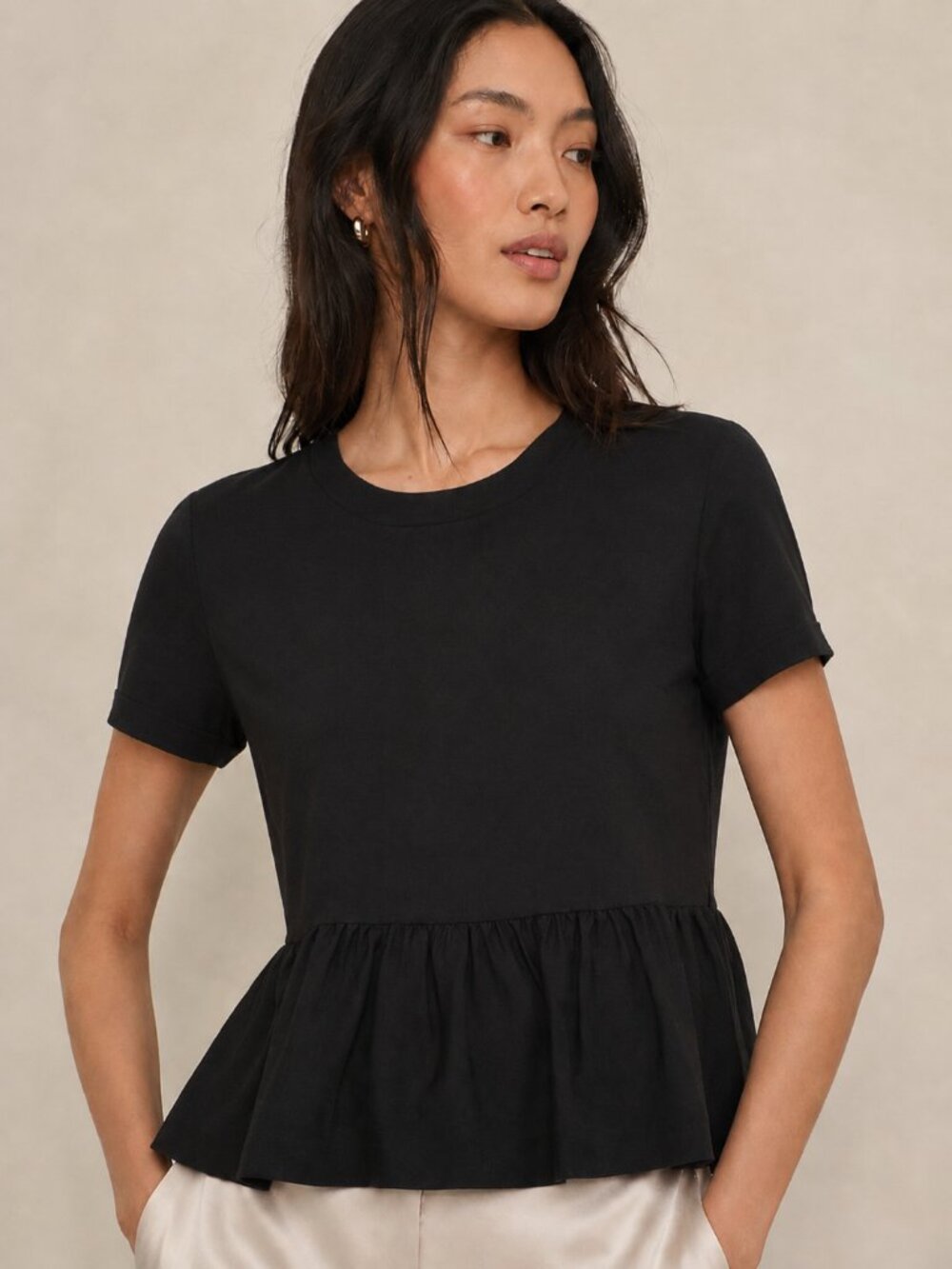 VERONICA BEARD $298 MSRP Arlene 100% Silk Peplum Arlene Top